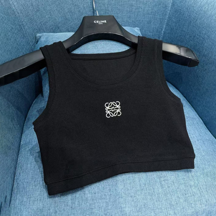 NIGO Loewe Women's Summer Solid Colour Logo Embroidery Short Tank Top #nigo76674