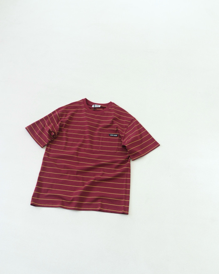 NIGO MiuMiu Women's Color Blocking Striped Logo Summer Round Neck Solid Color Knit Short Sleeve Jersey T-shirt Set Of Three #nigo76678