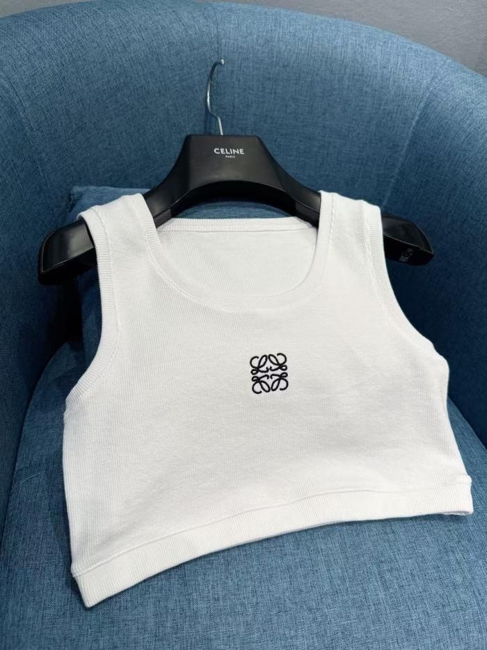 NIGO Loewe Women's Summer Solid Colour Logo Embroidery Short Tank Top #nigo76674