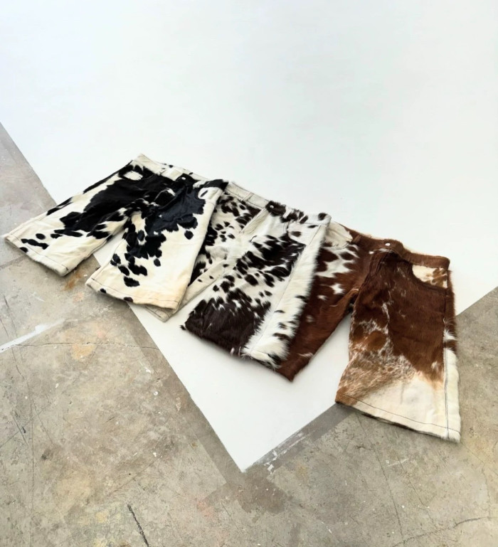 NIGO Self-branded Spring And Summer New 1of1 Leather Cow Fur Shorts High Street Trend Fashion Hip-hop Style Versatile Luxury Wide-legged Shorts Ngvp #nigo1583