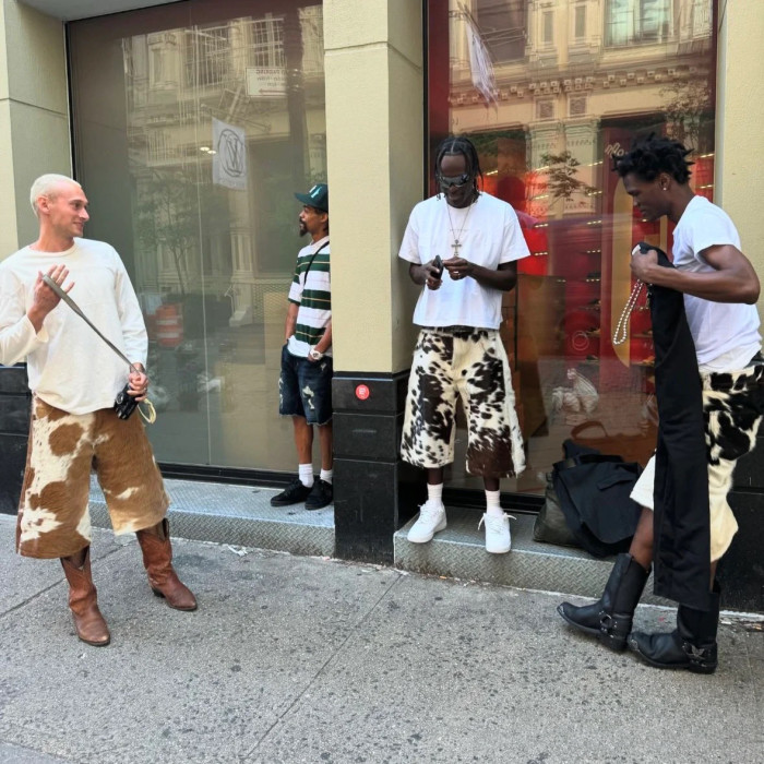 NIGO Self-branded Spring And Summer New 1of1 Leather Cow Fur Shorts High Street Trend Fashion Hip-hop Style Versatile Luxury Wide-legged Shorts Ngvp #nigo1583