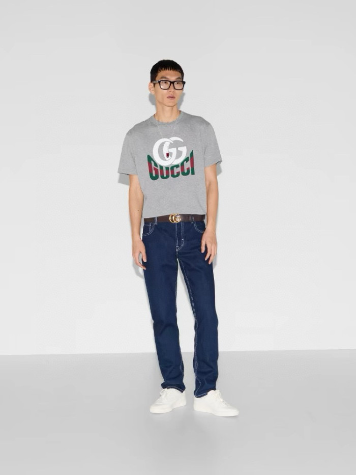NIGO Gucci Men's Summer Monogram Printed Round Neck Cotton Short Sleeve T-Shirt #nigo76681