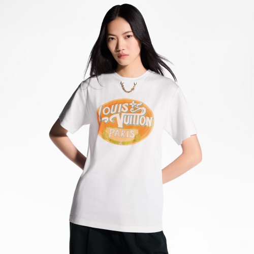 NIGO Louis Vuitton Women‘s Summer Pattern Printed Solid Color Round Neck Short Sleeve T-Shirt #nigo76696