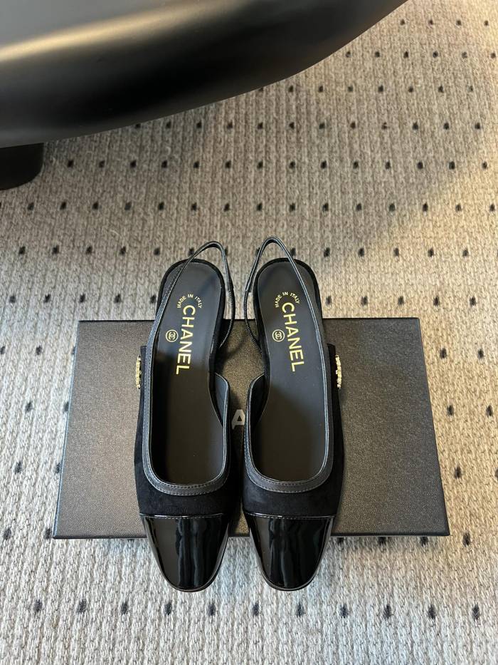 NIGO Chanel Women's Spring Summer Solid Colour Suede Leather Round Toe Ballet Sandal Shoes #nigo76711