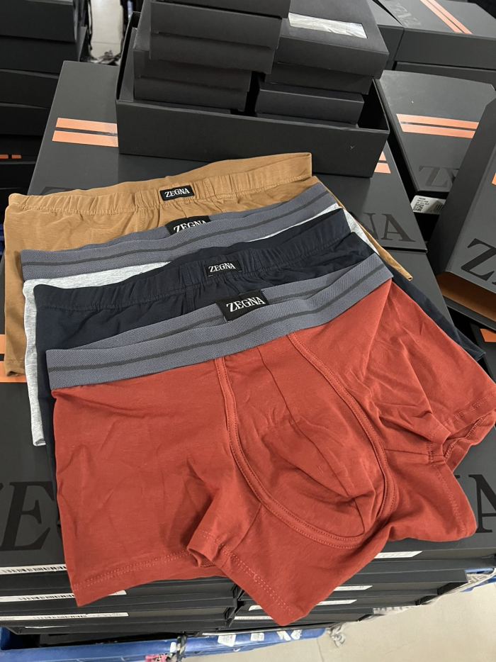 NIGO Ermenegildo Zegna Men's Solid Colour Cotton Boxer Briefs 4 Piece Gift Set Underpant #nigo76715