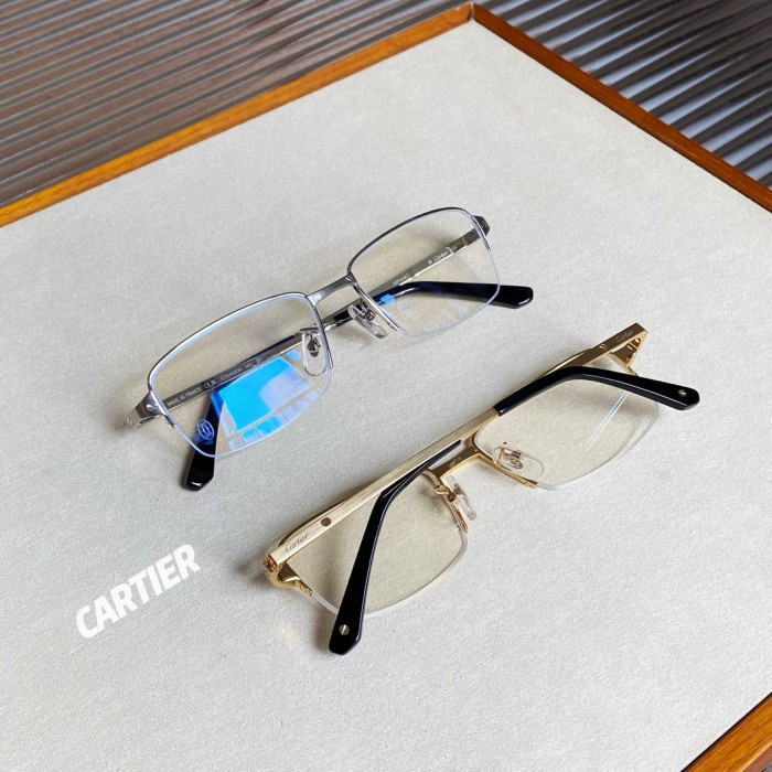 NIGO Cartier Men's Solid Colour Spliced Legs Metal Rectangular Optical Frames Eyeglasses Optical Glasses #nigo76724