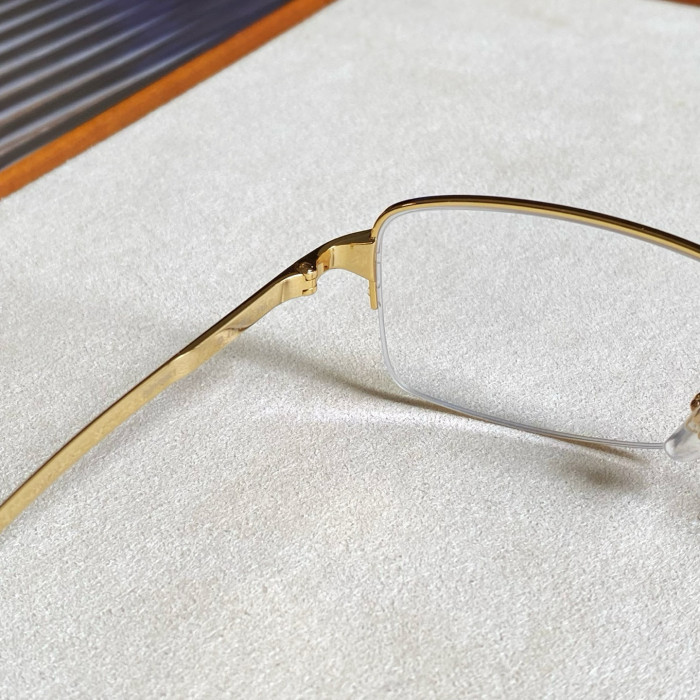 NIGO Cartier Men's Solid Colour Spliced Legs Metal Rectangular Optical Frames Eyeglasses Optical Glasses #nigo76724