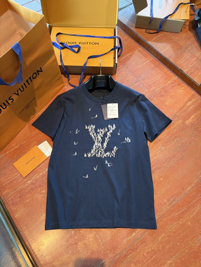 NIGO Louis Vuitton Men's Summer Embroidery Printed Round Neck Cotton Short Sleeve T-Shirt #nigo76717