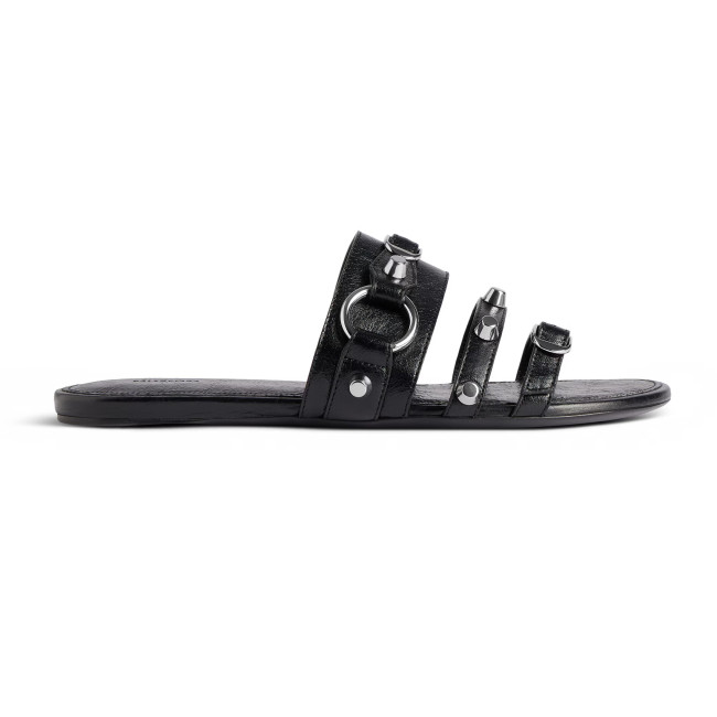 NIGO Balenciaga Women's Spring And Summer Fashion Rivets Belt Buckle Round Head Flat Slippers Punk Style Cowhide Sandals Leather Shoes Ngvp #nigo1595