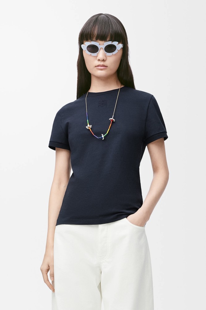 NIGO Loewe Women's Summer Solid Colour Back Hollow Lace Round Neck Short Sleeve Cotton T-Shirt #nigo76716
