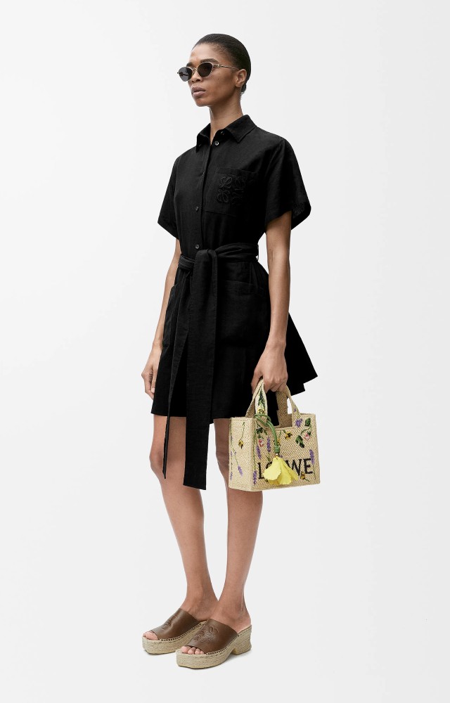 NIGO Loewe Women's Summer Solid Colour Printed Embroidery Button Shirt Style Short Sleeve Dresses #nigo76729