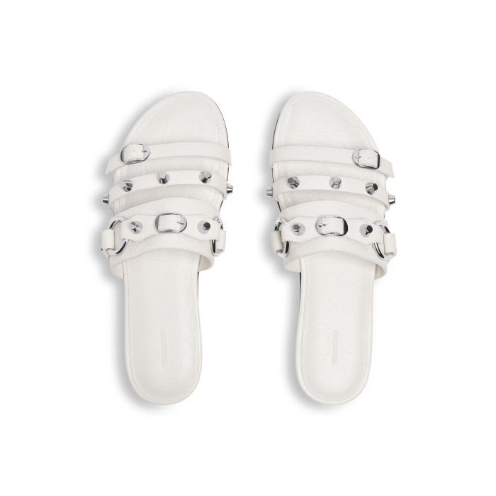 NIGO Balenciaga Women's Spring And Summer Fashion Rivets Belt Buckle Round Head Flat Slippers Punk Style Cowhide Sandals Leather  Shoes Ngvp #nigo1595