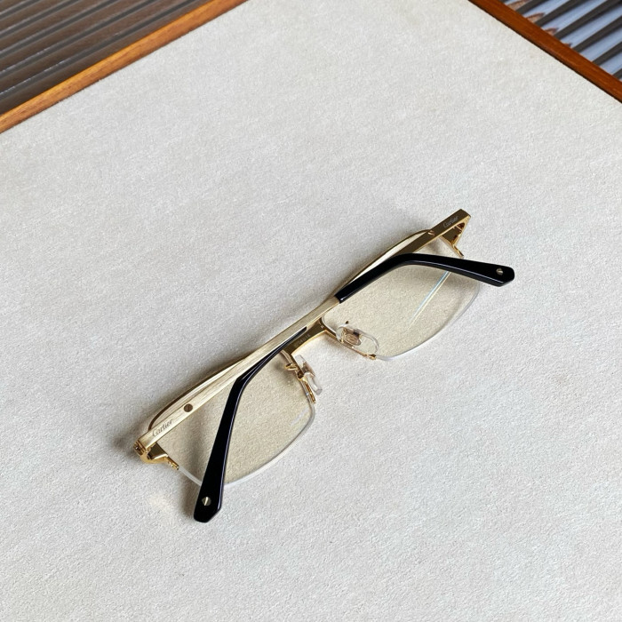 NIGO Cartier Men's Solid Colour Spliced Legs Metal Rectangular Optical Frames Eyeglasses Optical Glasses #nigo76724