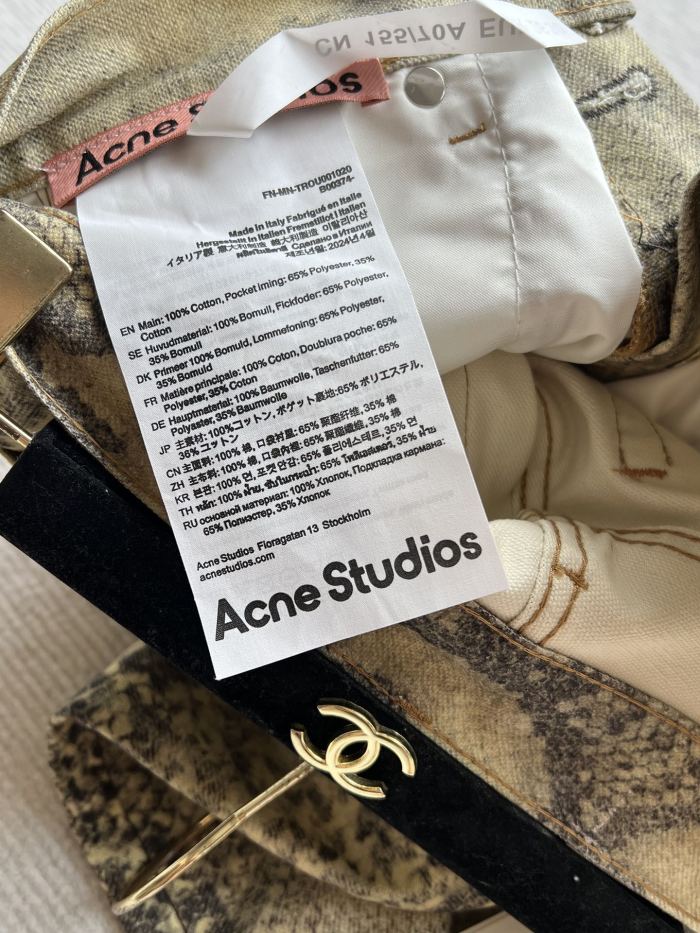 NIGO Acne Studios Women's Four Seasons Python Print Mid Waist Loose Cotton Micro Raglan Denim Pants Ngvp #nigo1544