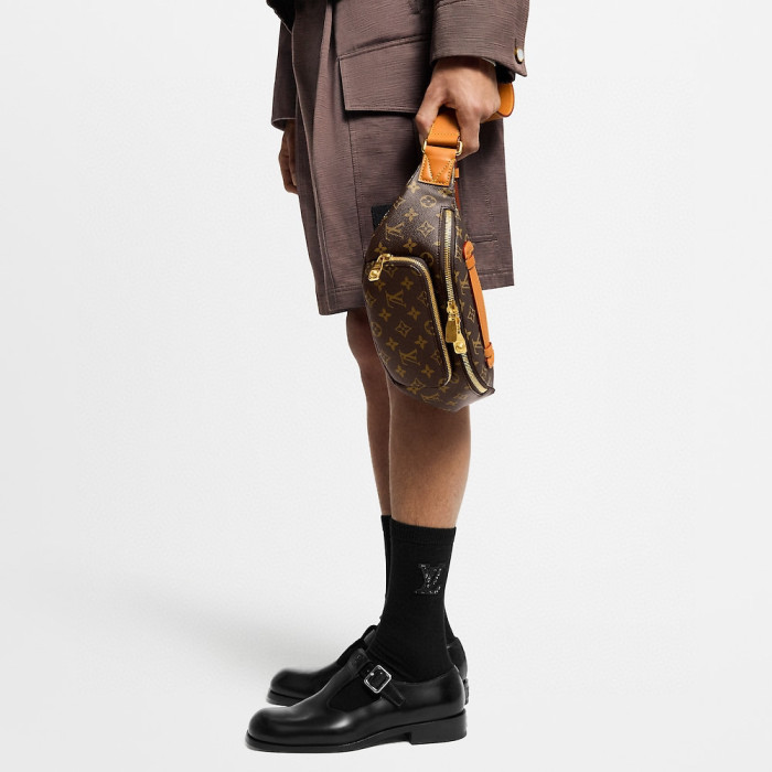 NIGO Louis Vuitton Rush Men's Solid Colour Adjustable Simple Coated Canvas with Leather Shoulder Crossbody Waist Bag Bags #nigo76732