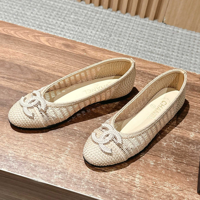 NIGO Chanel Women's Summer Solid Colour Mesh Ballet Flat Simple Dance Shoes #nigo76748