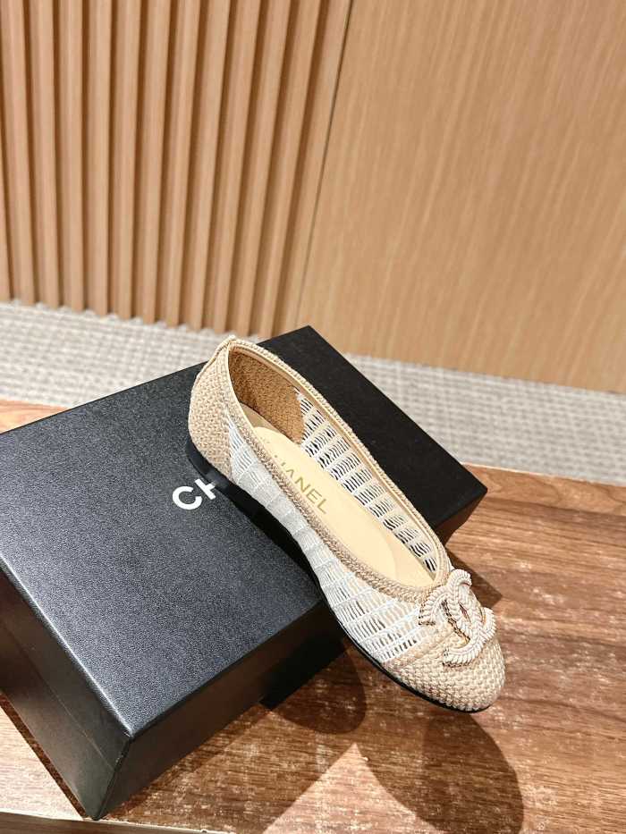 NIGO Chanel Women's Summer Solid Colour Mesh Ballet Flat Simple Dance Shoes #nigo76748
