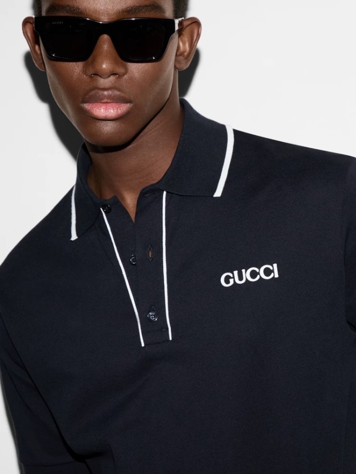 NIGO Gucci Men's Summer Solid Colour Logo Printed Stripe Polo Neck Short Sleeve T-Shirt #nigo76733