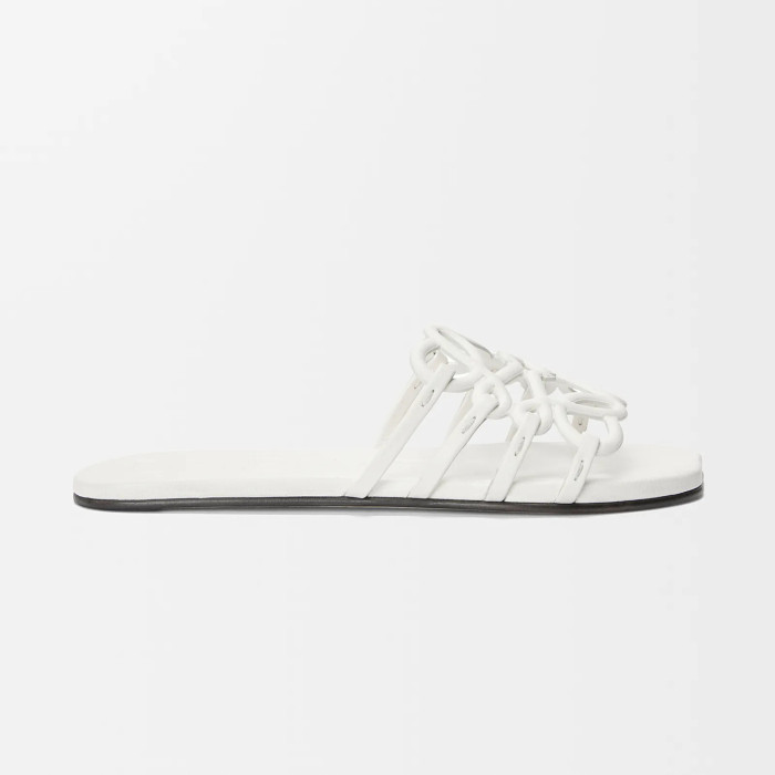 NIGO LOEWE Women's Summer Solid Colour Soft Cow Leather Petal Anagram Sandals Slippers Shoes #nigo76752