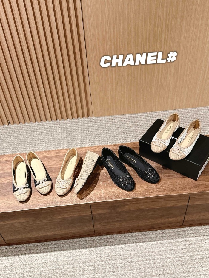 NIGO Chanel Women's Summer Solid Colour Mesh Ballet Flat Simple Dance Shoes #nigo76748