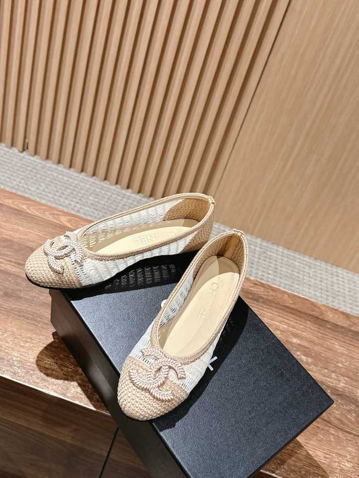 NIGO Chanel Women's Summer Solid Colour Mesh Ballet Flat Simple Dance Shoes #nigo76748