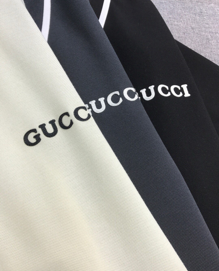 NIGO Gucci Men's Summer Solid Colour Logo Printed Stripe Polo Neck Short Sleeve T-Shirt #nigo76733