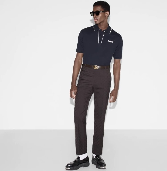 NIGO Gucci Men's Summer Solid Colour Logo Printed Stripe Polo Neck Short Sleeve T-Shirt #nigo76733