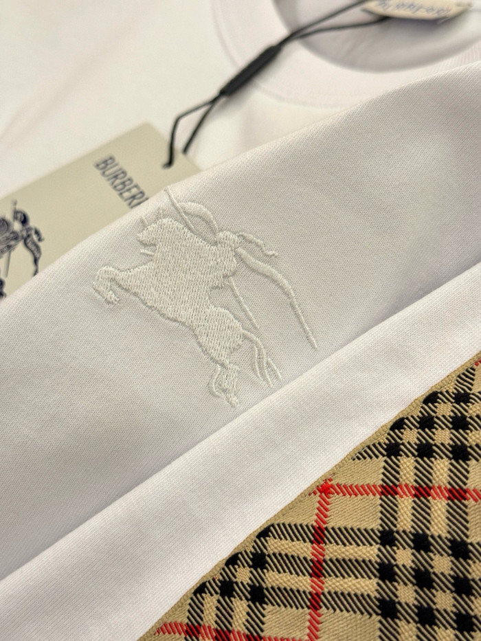 NIGO Burberry Men's Summer War Horse Embroidery Check Print Short Sleeve Round Neck T-Shirt #nigo76765