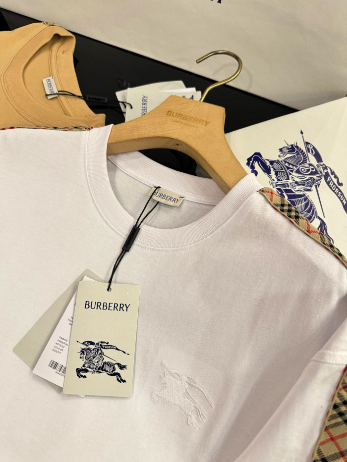 NIGO Burberry Men's Summer War Horse Embroidery Check Print Short Sleeve Round Neck T-Shirt #nigo76765