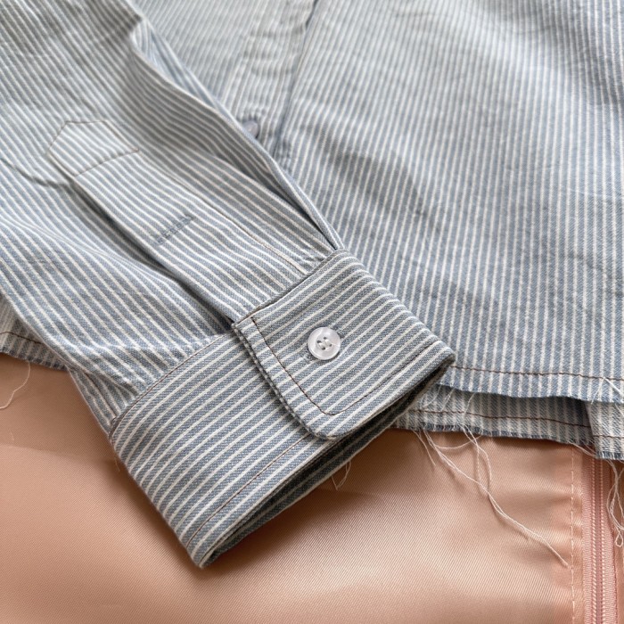 NIGO MiuMiu Women's Striped Printed Solid Colour Single Breasted Long Sleeve Denim Shirt Jacket Casual Elastic Waist Shorts Set Suit #nigo76754