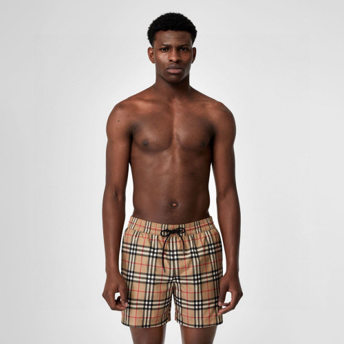 NIGO Burberry Men's Summer Check Drawstring Cinch Band Polyester Casual Shorts #nigo76756