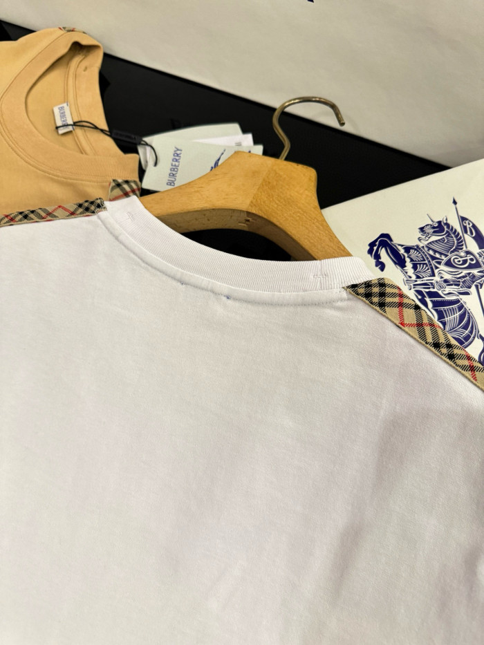 NIGO Burberry Men's Summer War Horse Embroidery Check Print Short Sleeve Round Neck T-Shirt #nigo76765