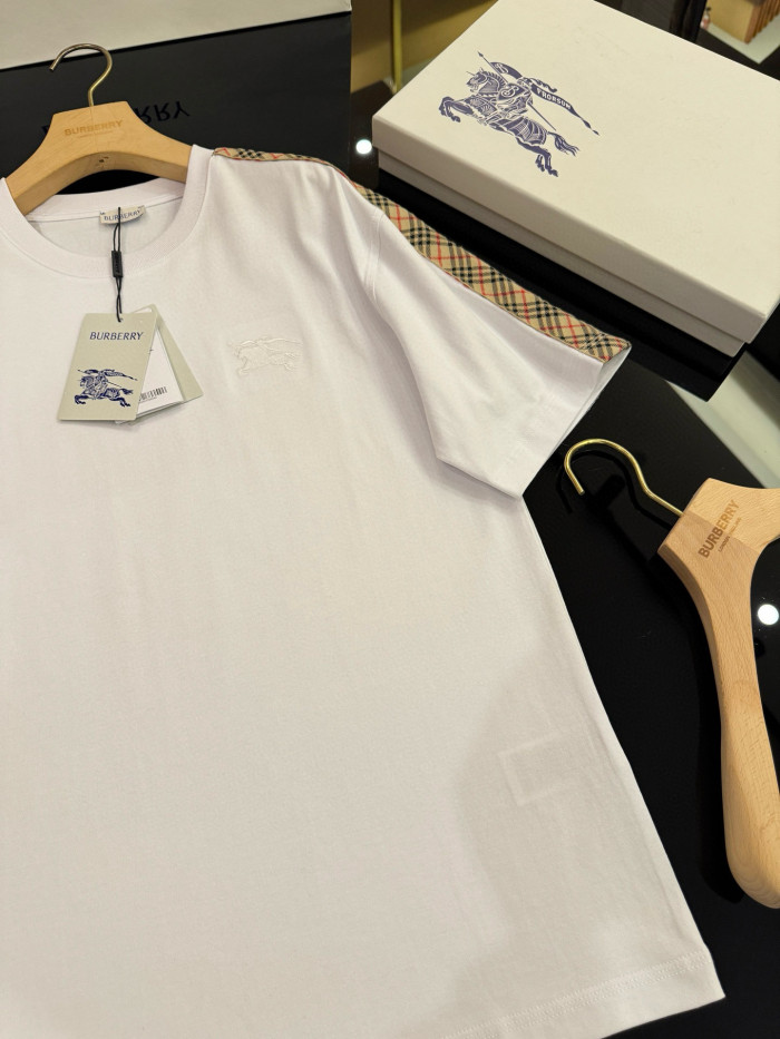 NIGO Burberry Men's Summer War Horse Embroidery Check Print Short Sleeve Round Neck T-Shirt #nigo76765