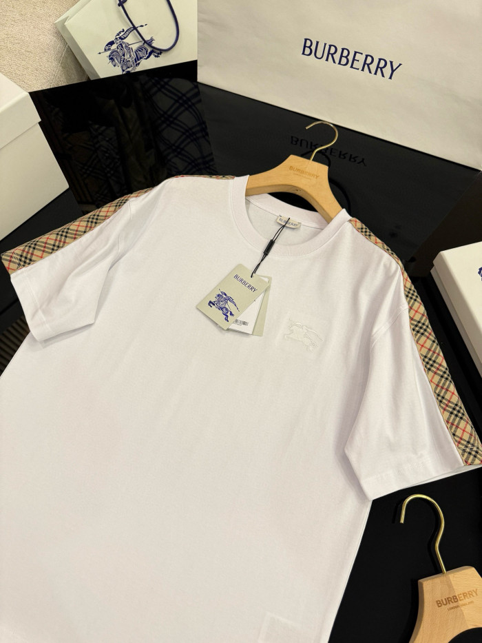NIGO Burberry Men's Summer War Horse Embroidery Check Print Short Sleeve Round Neck T-Shirt #nigo76765