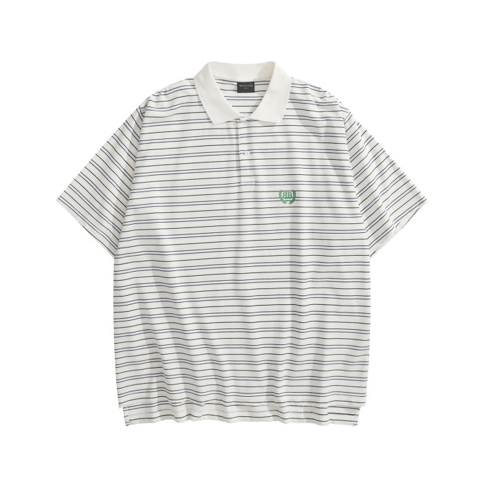 NIGO Balenciaga Men's Summer Solid Colour Stripe Printed Embroidery Pattern Printed Polo Neck Short Sleeve T-Shirt #nigo76767