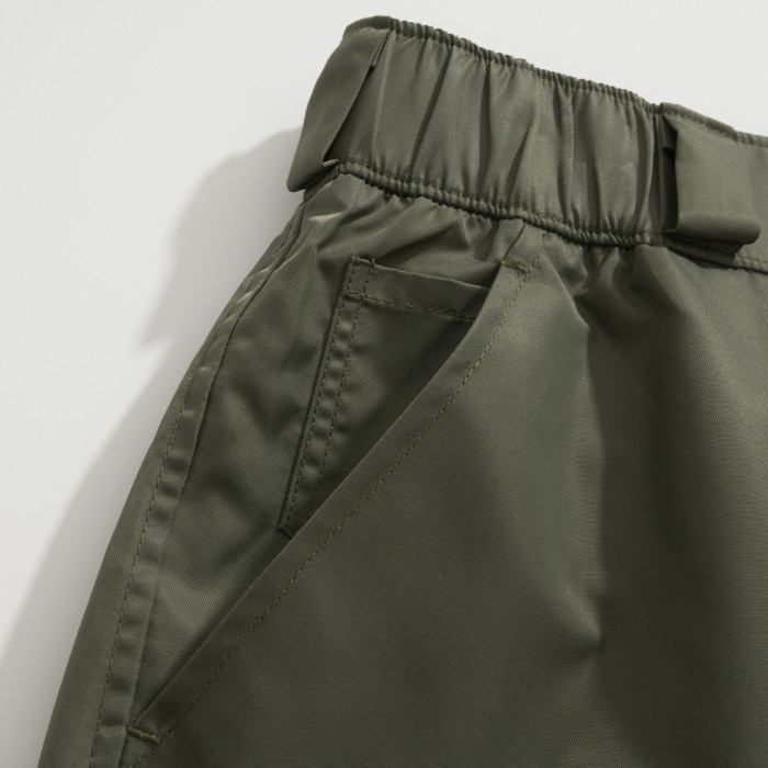 NIGO Prada Men's Summer Nylon Multi-Pocket Elastic Waist Solid Color Casual Work Shorts #nigo81195