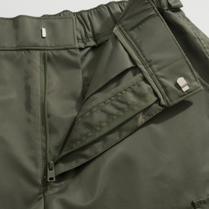 NIGO Prada Men's Summer Nylon Multi-Pocket Elastic Waist Solid Color Casual Work Shorts #nigo81195