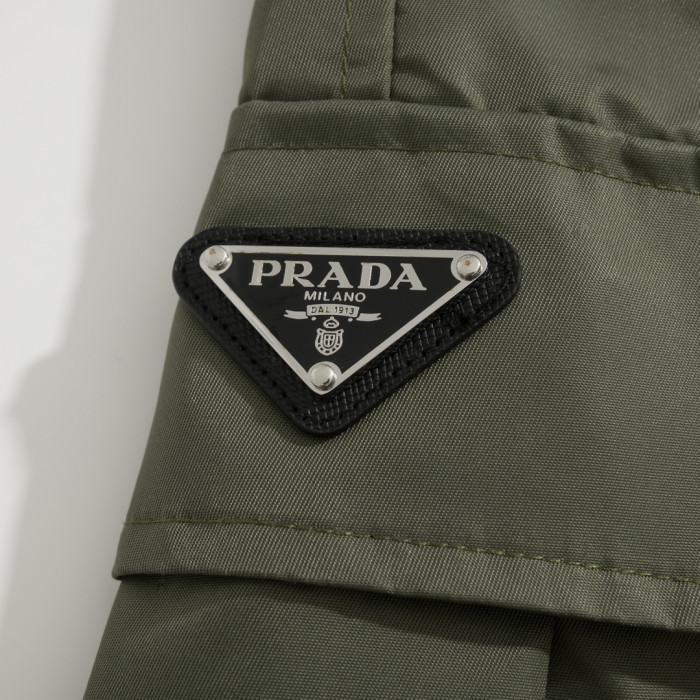 NIGO Prada Men's Summer Nylon Multi-Pocket Elastic Waist Solid Color Casual Work Shorts #nigo81195