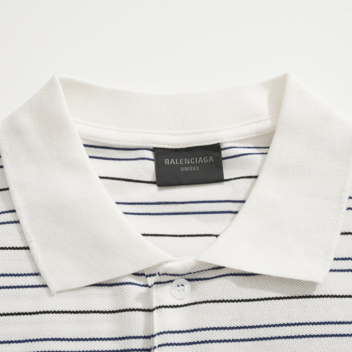 NIGO Balenciaga Men's Summer Solid Colour Stripe Printed Embroidery Pattern Printed Polo Neck Short Sleeve T-Shirt #nigo76767
