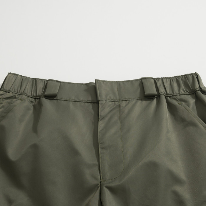 NIGO Prada Men's Summer Nylon Multi-Pocket Elastic Waist Solid Color Casual Work Shorts #nigo81195