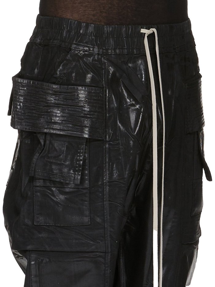NIGO Rick Owens Dekshdw Men's Summer Flap Pocket Waxed Elastic Waist Solid Color Loose Fit Denim Shorts Ngvp #nigo1548