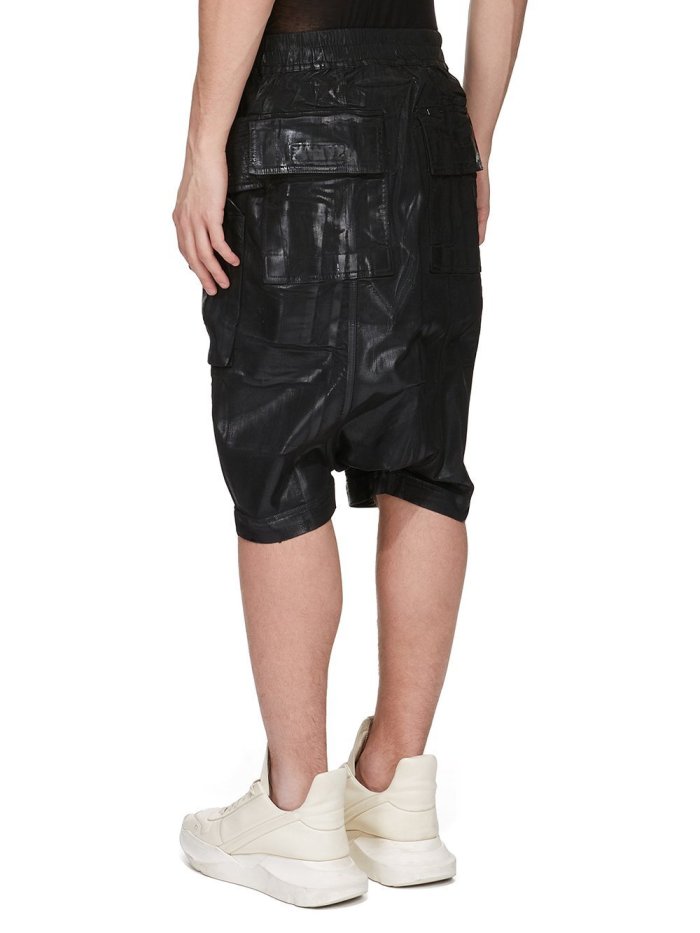 NIGO Rick Owens Dekshdw Men's Summer Flap Pocket Waxed Elastic Waist Solid Color Loose Fit Denim Shorts Ngvp #nigo1548