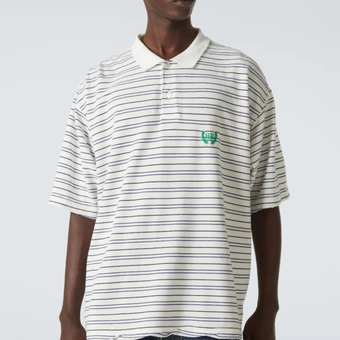 NIGO Balenciaga Men's Summer Solid Colour Stripe Printed Embroidery Pattern Printed Polo Neck Short Sleeve T-Shirt #nigo76767