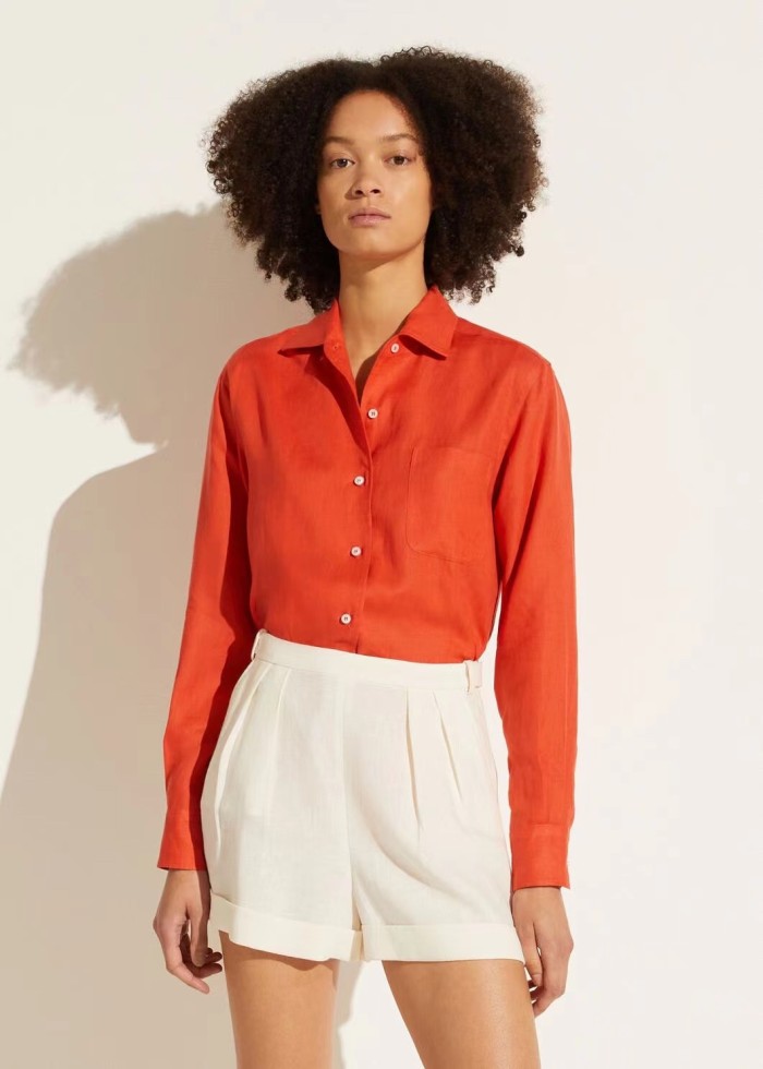 NIGO Loro Piana André Women's Shirt Spring And Summer Solid Colour Fashion Temperament Linen Lapel Single-breasted Shirt Ngvp #nigo1611