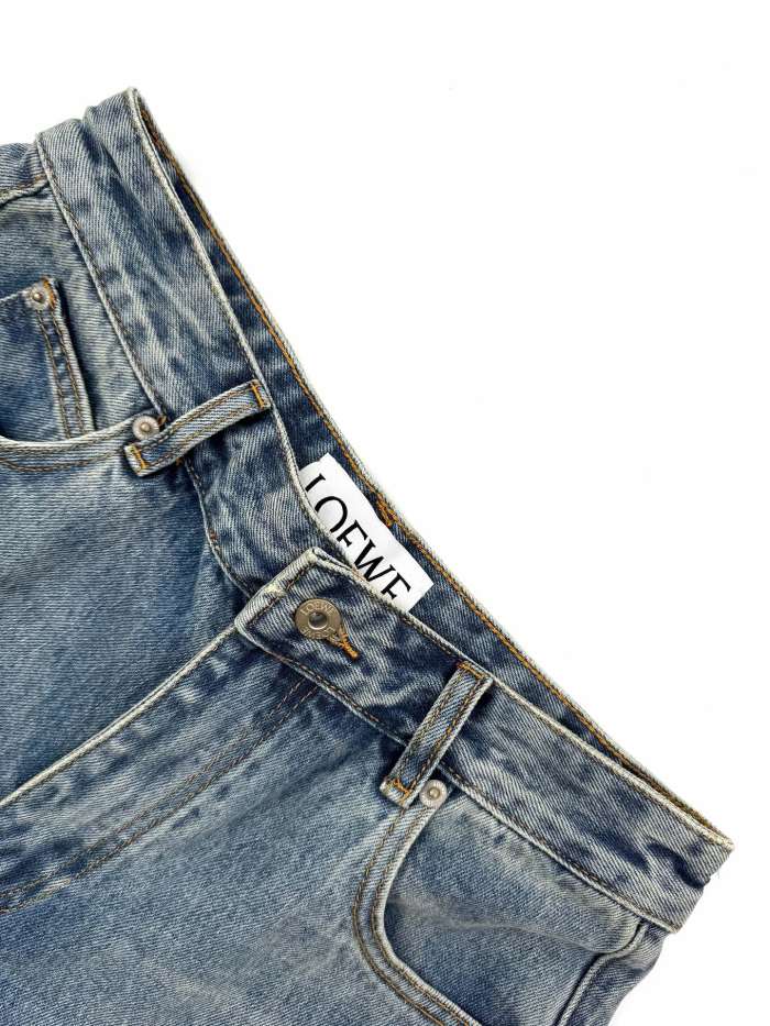 NIGO Loewe Men’s Spring and Autumn Logo Print Pocket Zipper Loose Solid Color Jeans Pants #nigo76779