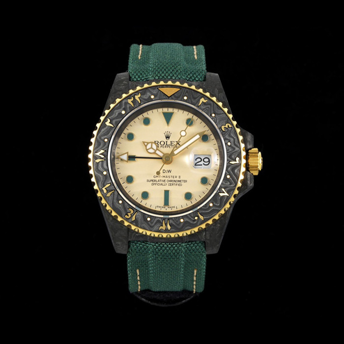 NIGO DIW Rolex GMT-Master ll V3 Men's Colour Block Automatic Cotton and Linen Strap Mechanical Watch #nigo76778