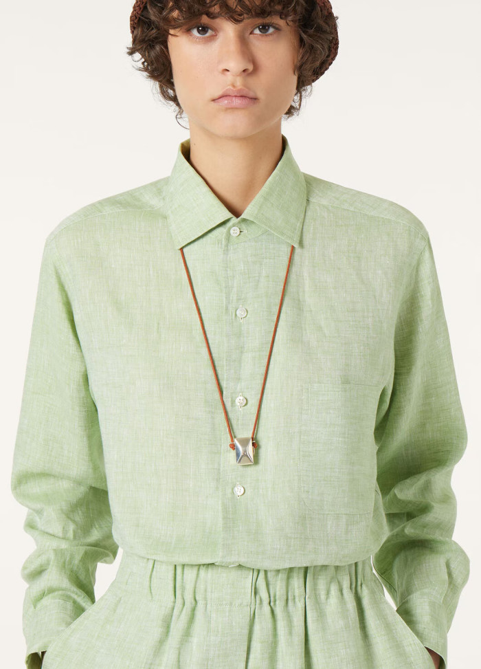 NIGO Loro Piana André Women's Shirt Spring And Summer Solid Colour Fashion Temperament Linen Lapel Single-breasted Shirt Ngvp #nigo1611