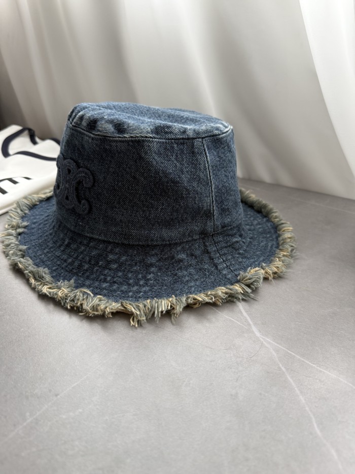 NIGO Chanel Women's Solid Colour Washed Denim Fringed Raw Edge Fisherman's Hat Cap #nigo76781