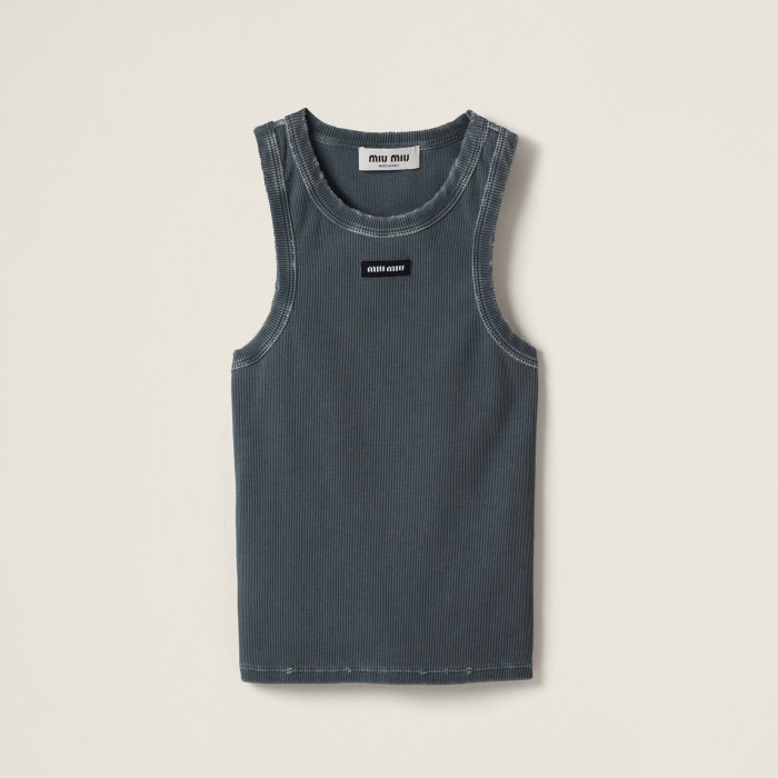 L NIGO MiuMiu Women's Summer Solid Colour Letter Print Cami Tank Top