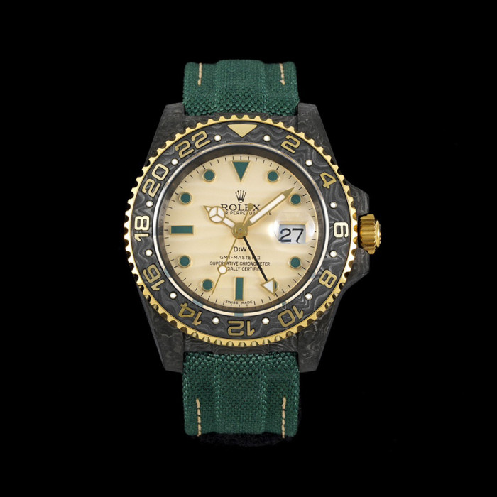 NIGO DIW Rolex GMT-Master ll V3 Men's Colour Block Automatic Cotton and Linen Strap Mechanical Watch #nigo76778
